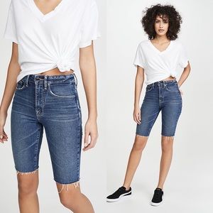Good American Bermuda High Rise Denim Jean Shorts